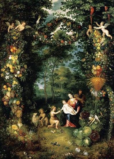 The Holy Family with St John, Jan Brueghel the Younger